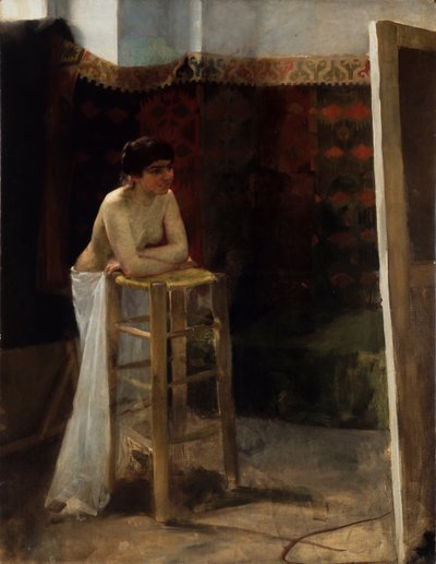 Female Model in a Studio by Oscar Gustaf Bjorck